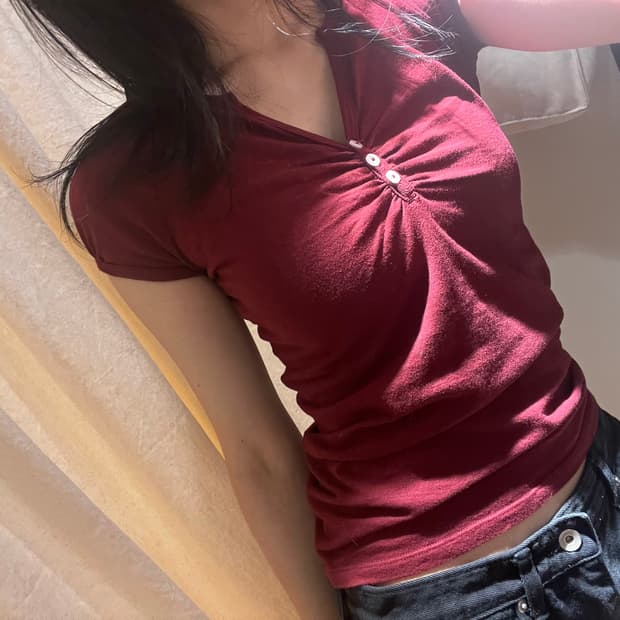 브랜디 멜빌 brandy melville 레드 버튼 탑