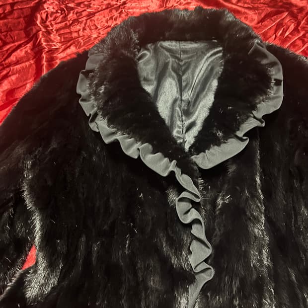 밍크 100% 고딕 레이스 퍼 자켓