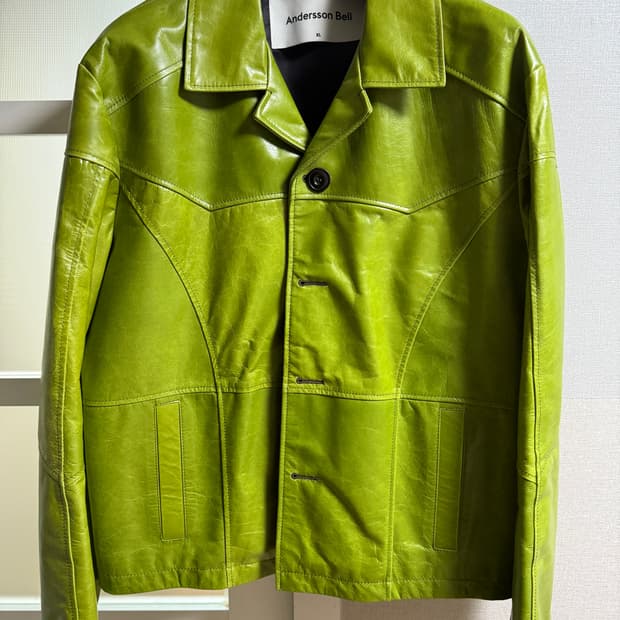 앤더슨벨 그린 레더 자켓 XL