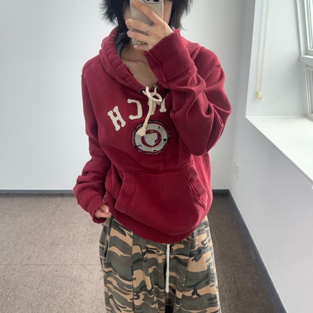 Abercrombie 아베크롬비 버건디 후드티