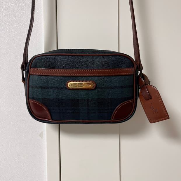 폴로 랄프로렌 체크 크로스백