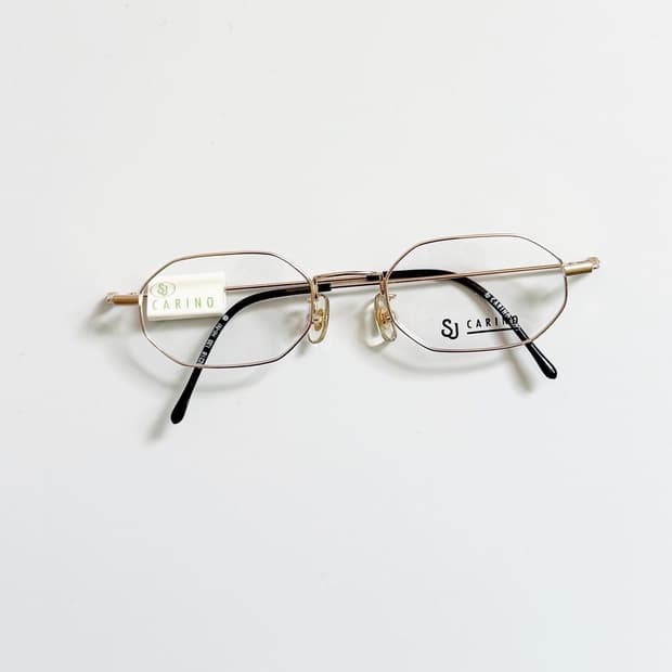 90s 서전 CARINO 골드 슬림 옥타곤 프레임 빈티지 안경