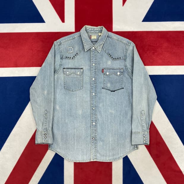 리바이스 메탈 스터드 데님 웨스턴셔츠 L 