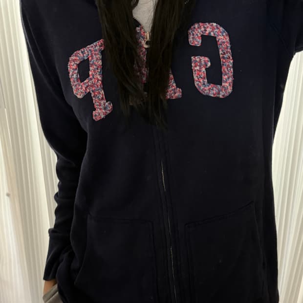 갭 네이비 후드집업 M