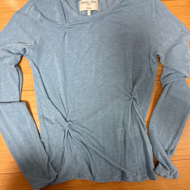 마뗑킴티셔츠마뗑킴긴팔텐셀티셔츠아쿠아블루하늘색티셔츠