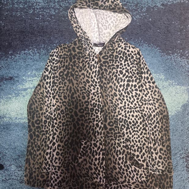 Y2k 호피 레오파드 후드집업 
