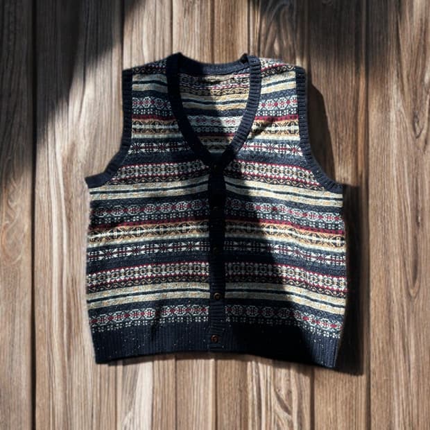 빈티지 페어아일 니트 베스트