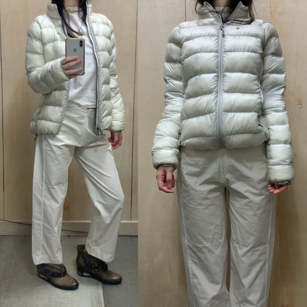 [직수입] 빈티지 패딩 자켓 화이트 그레이 