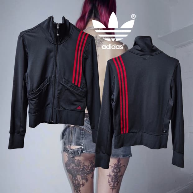 Adidas 2000s Red track crop jersey