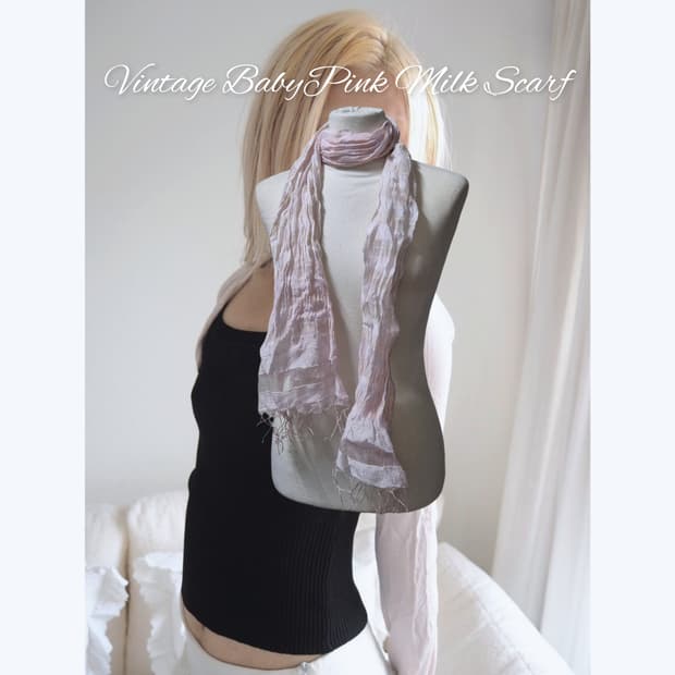 Vintage BabyPink Milk Scarf