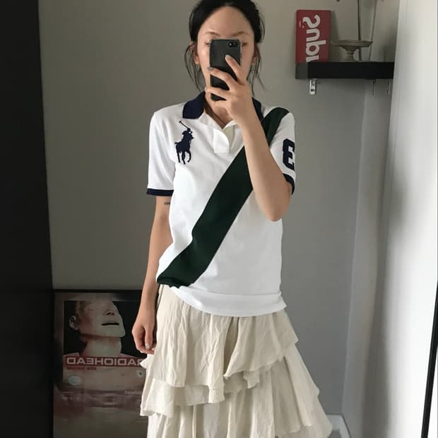 폴로 랄프로렌 빅포니로고 화이트 카라티