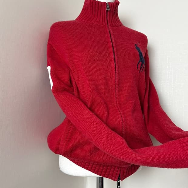 폴로 빅포니 레드 니트집업