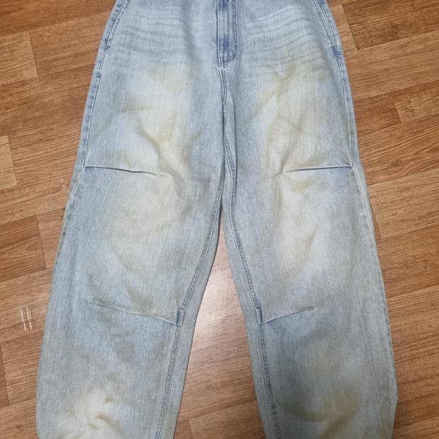 etce 오일 워시드 배기 진 M 사이즈