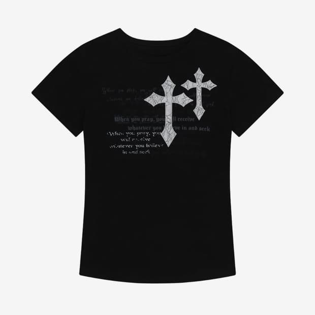 아캄 반팔 Laced CROS2 Patch Half Top 블랙