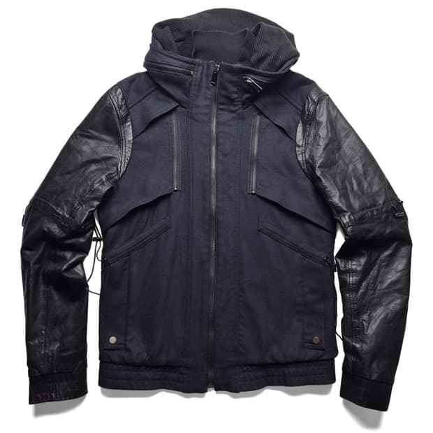 [48] 우영미 레더슬리브 자켓