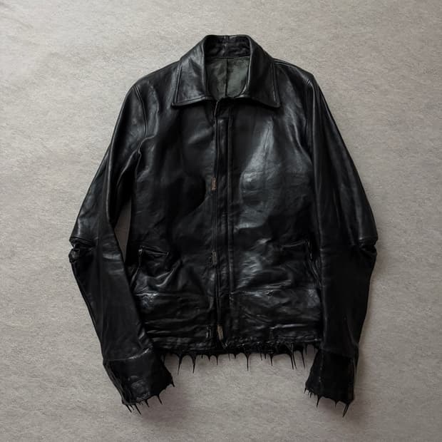 캐롤크리스찬포엘  스카스티치 드립레더자켓