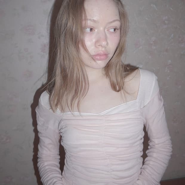 탠저 드레이프탑 셔링탑 베이비핑크 발레코어