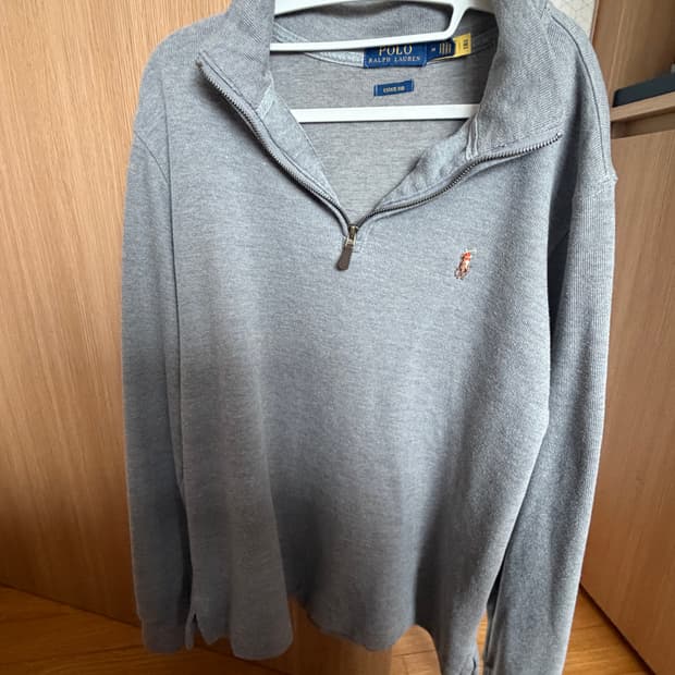 폴로 반집업 니트 그레이