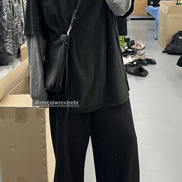 [4] mudule pajama tee black