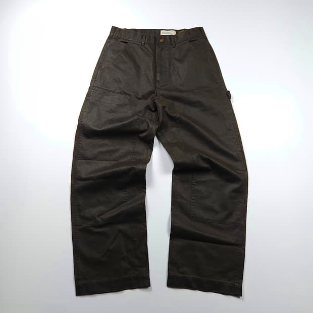라퍼지스토어 루즈핏 코팅 카펜터 워크 팬츠 브라운 (M)