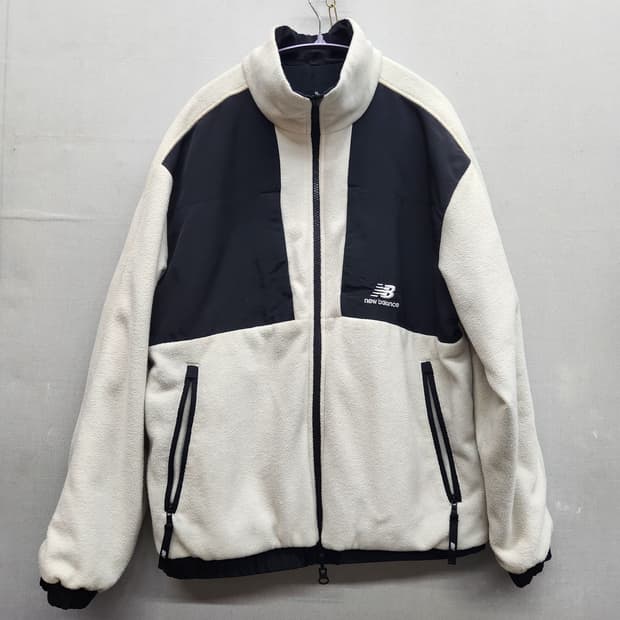 뉴발란스 양털/나일론 양면 후리스 집업 L