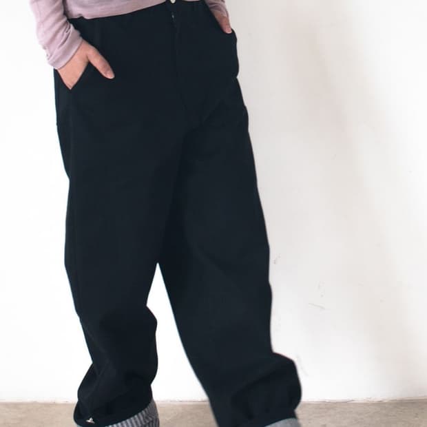 온스카 와이드 코튼 팬츠 블랙 2사이즈