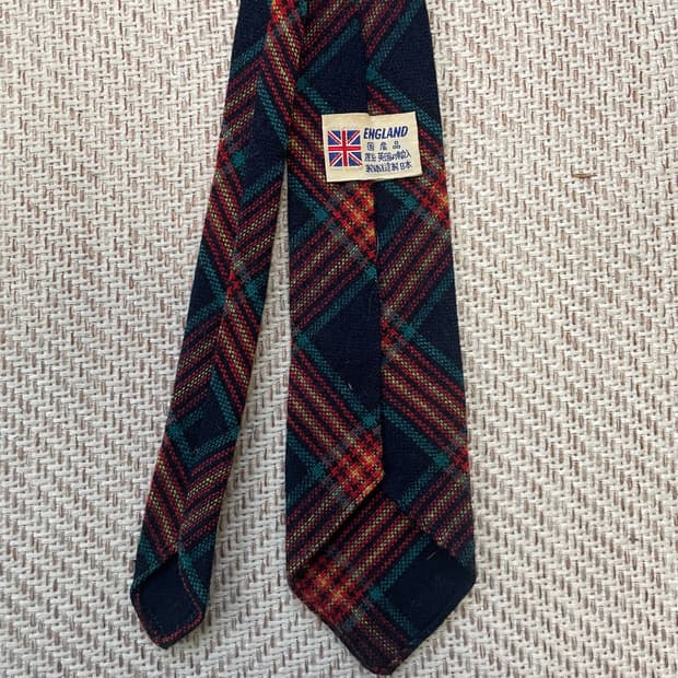 빈티지 잉글랜드 타탄체크 넥타이