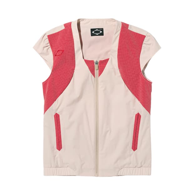 Mschf 컬러 블록 트랙 집업 레드 베이지