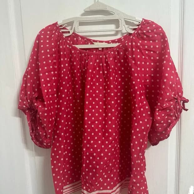 Hush hush 핫핑크 도트 블라우스 모리걸 도쿄걸