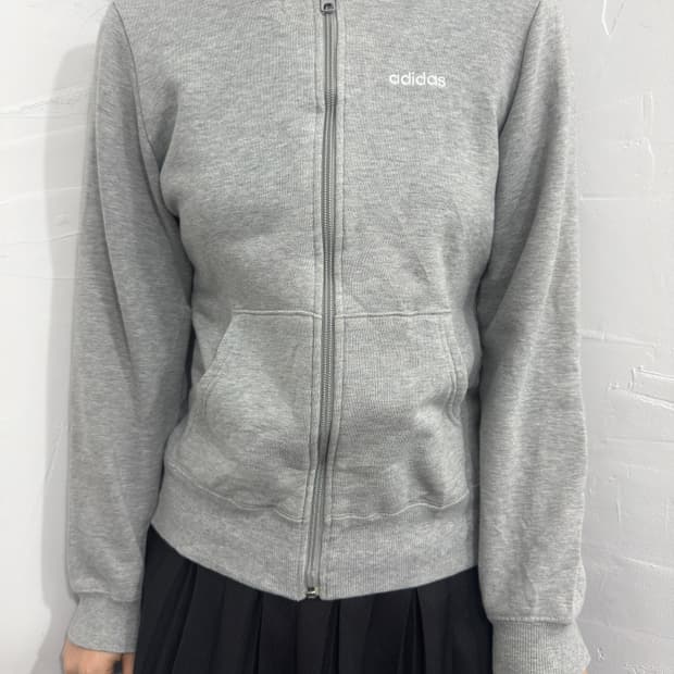 adidas logo hood zipup