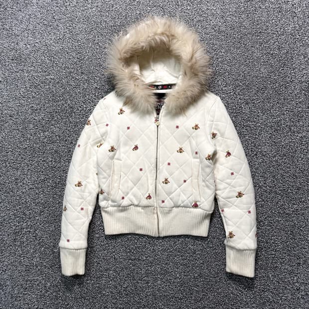 Name : 티니위니 곰돌이패턴 울프죠 크롭 후드집업 :) 