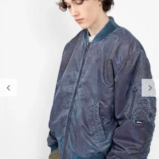 (M) 스투시 다이드 나일론 봄버 네이비