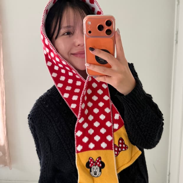 디즈니 미니마우스 도트 머플러