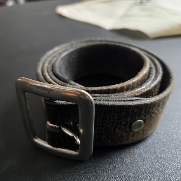 RRL 핸드 버니쉬 레더 벨트