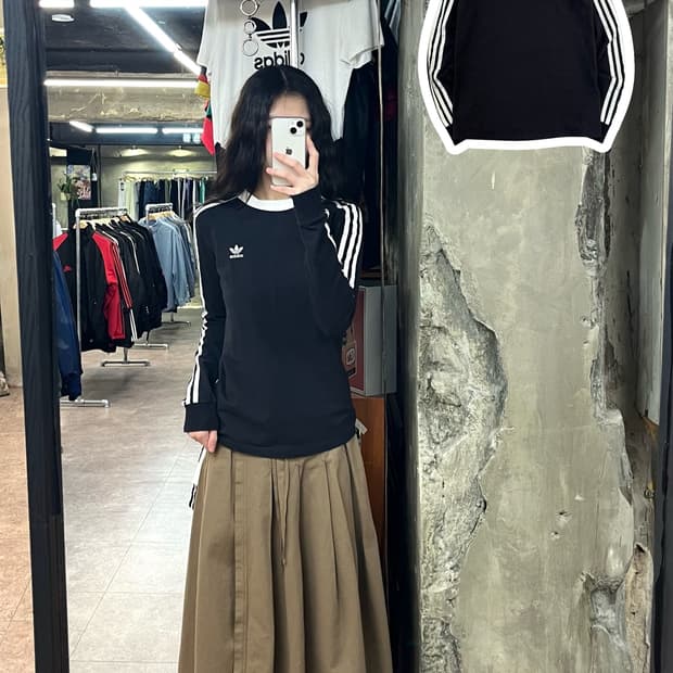 아디다스 긴팔티 블랙 XS #csz2741