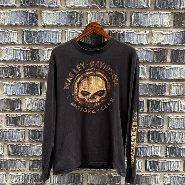 할리데이비슨 스컬로고 롱슬리브