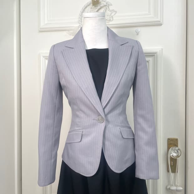 bluegray stripe basic line jacket