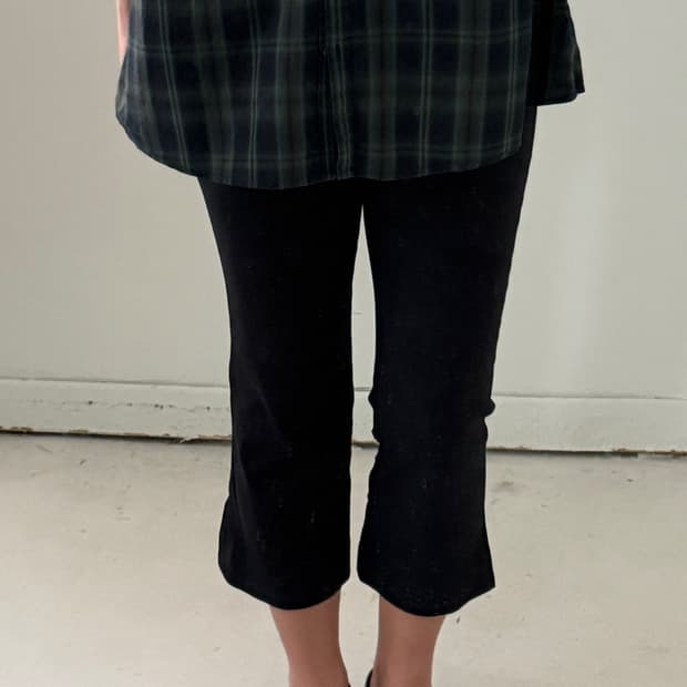 일본빈티지 블랙 카프리팬츠