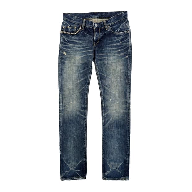 Studded Pocket Slim Straight Jeans/ 28