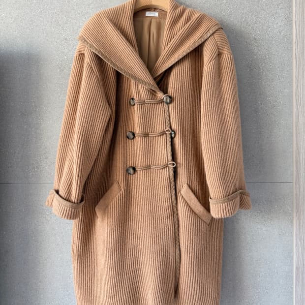 울 혼방 코트 골지 세일러 떡볶이단추