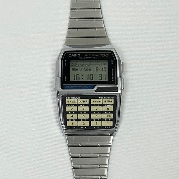 카시오 90s DBC-150 데이터뱅크 메탈 빈티지 손목시계 