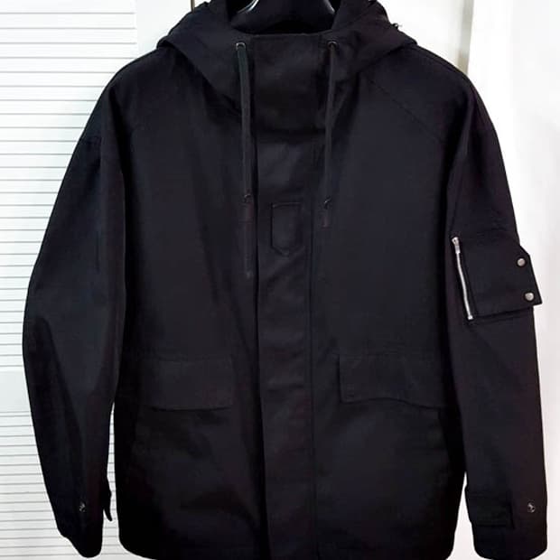 질스튜어트 남성 오버핏 쉘파카 자켓 블랙