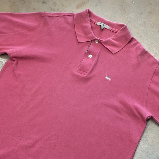 S 버버리 핑크 카라 반팔티