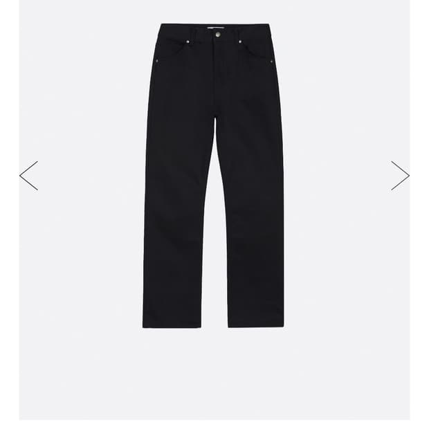 엘무드 르 스모킹 플레어 진 퓨어 블랙 데님 스트레이트 부츠컷