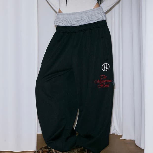 미스테리어스호텔 LAYERED JERSEY PT 블랙 새깅팬츠