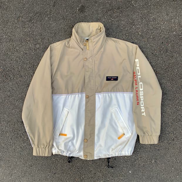 90 폴로 스포츠 대장급 스펠아웃 트랙자켓 바람막이 올드스쿨 점퍼 XL