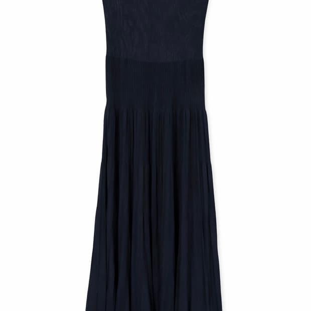 엠포리오 아르마니 튜브 플리츠 원피스 네이비 36