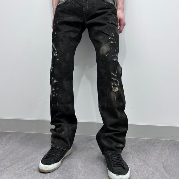 버카루 하드워싱 디스트레스드 데님