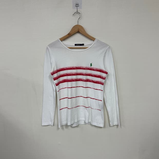 폴로 스트라이프 긴팔라운드티L