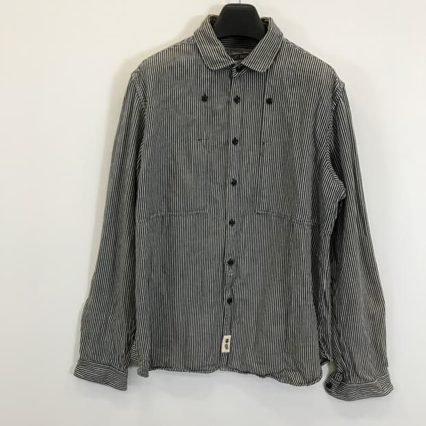 SCHOTT 쇼트 스트라이프 셔츠 [XL]